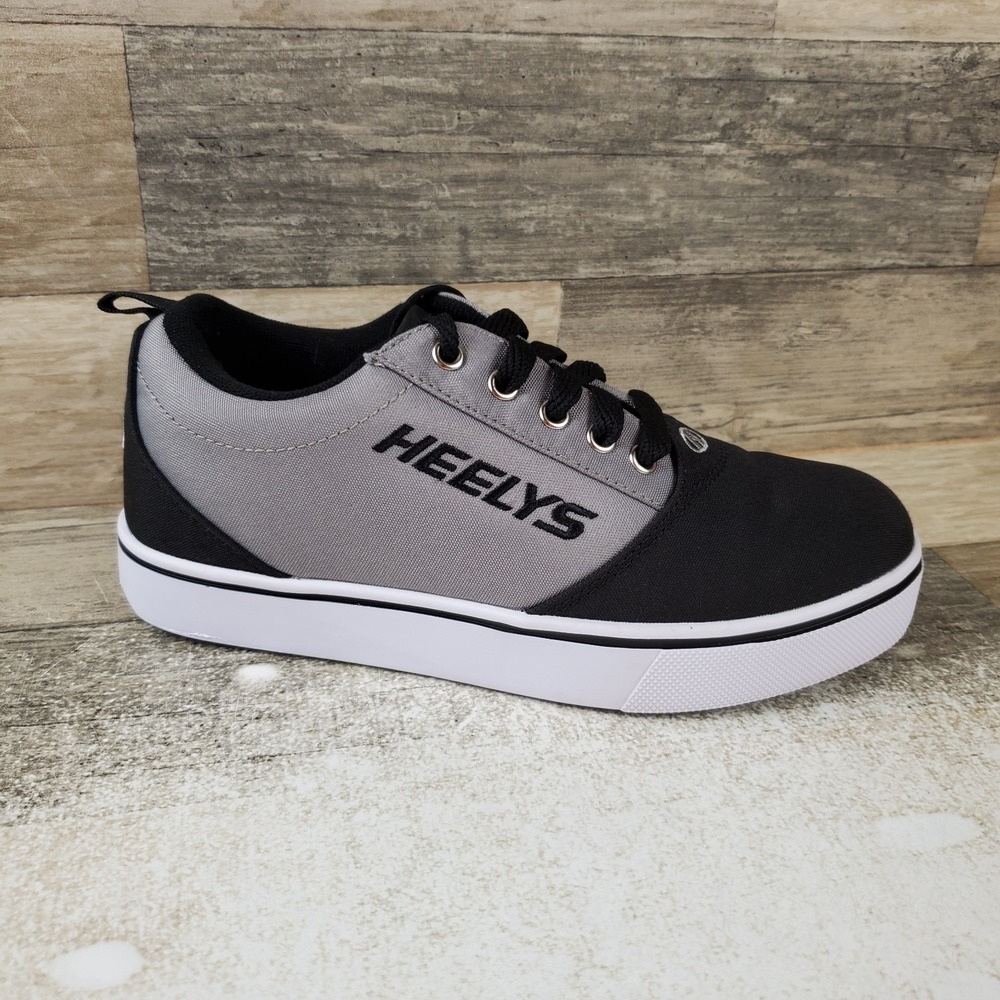 Heelys Pro 20 Boys Skate Shoe Sz 5 Athletic Black Gray Round Toe Lace Up Sneaker